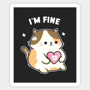 cute cat i'm fine Sticker